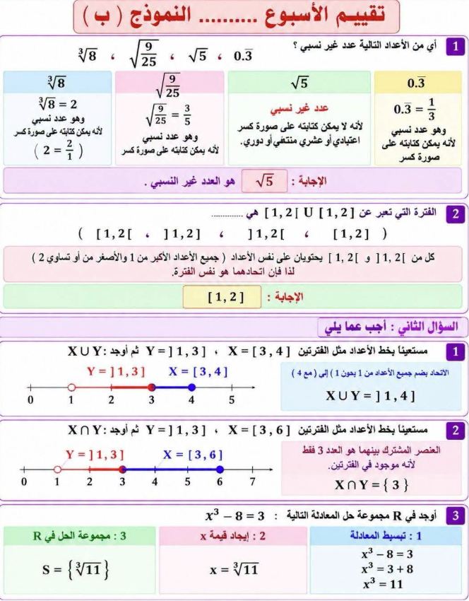 حل كتاب التقييمات تانيه اعدادي رياضة3 حل كتاب التقييمات تانيه اعدادي رياضة3